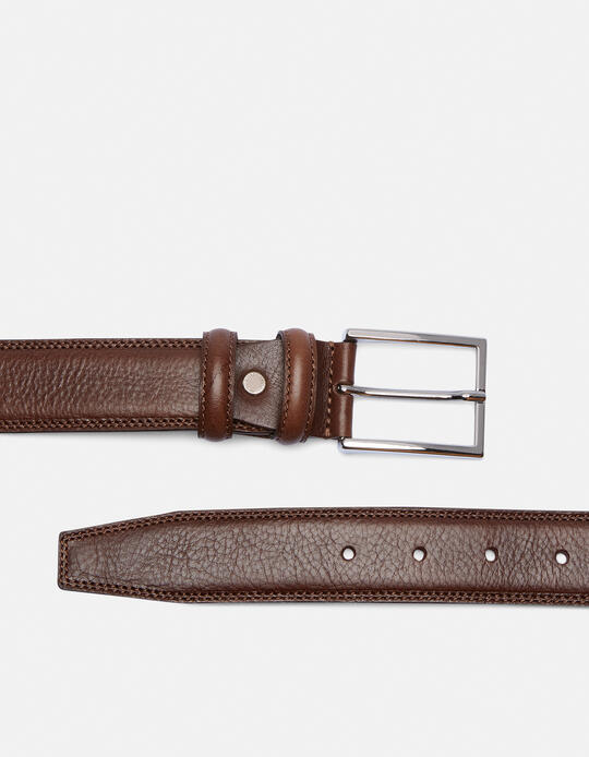 Elegant Leather Belt TESTA DI MORO - Men Belts | BeltsCuoieria Fiorentina