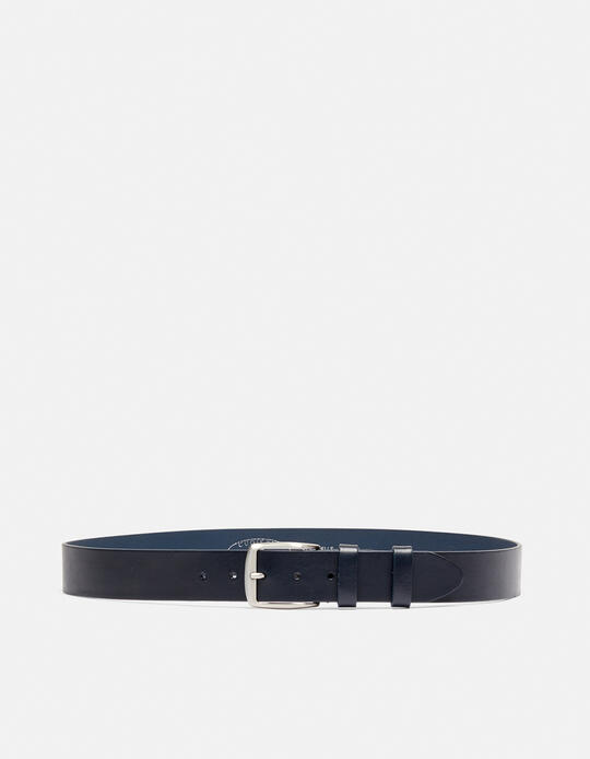 Cintura Classica in cuoio senza cuciture altezza 4,0 cm BLU - CINTURE UOMO | CINTURECuoieria Fiorentina