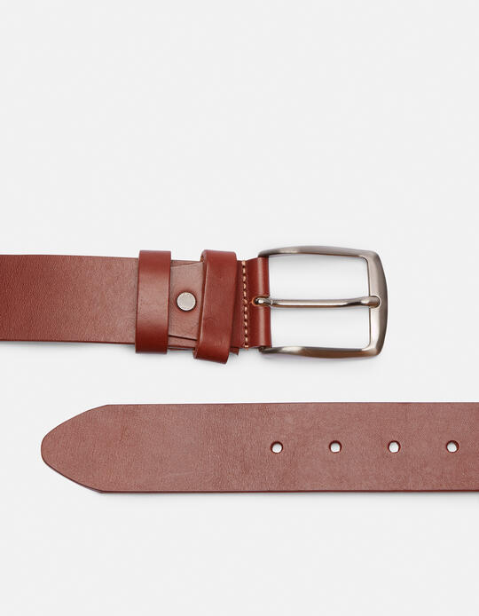 CLASSIC LEATHER BELT WITHOUT SEAMS HEIGHT 4,0 CM MARRONE - Men Belts | BeltsCuoieria Fiorentina