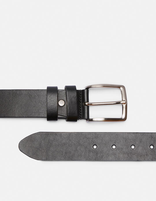 Cintura Classica in cuoio senza cuciture altezza 4,0 cm NERO - CINTURE UOMO | CINTURECuoieria Fiorentina