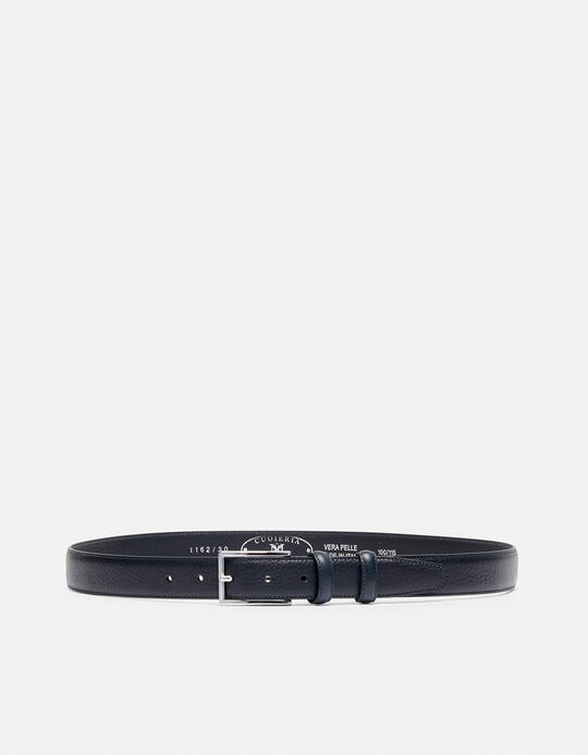 Cintura Elegante in Pelle con Punta quadra alta 3,0 cm BLU - CINTURE UOMO | CINTURECuoieria Fiorentina
