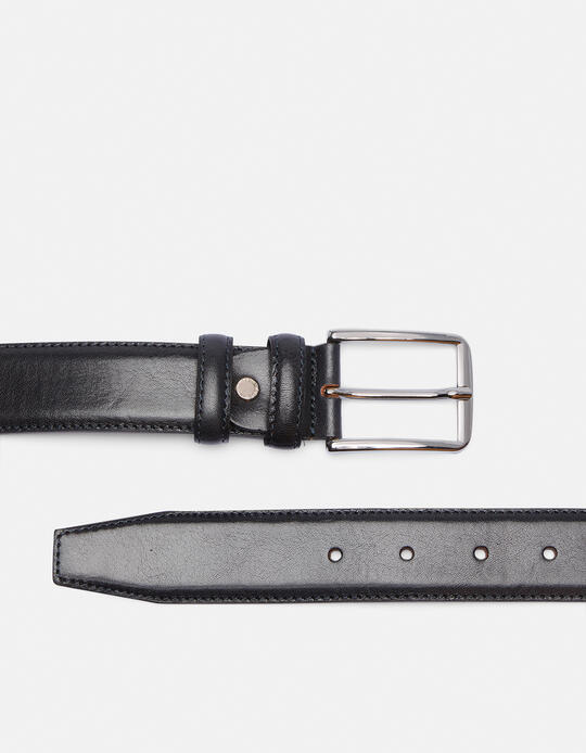 Cintura Elegante in Pelle con Punta quadra alta 3,5 cm BLU - CINTURE UOMO | CINTURECuoieria Fiorentina