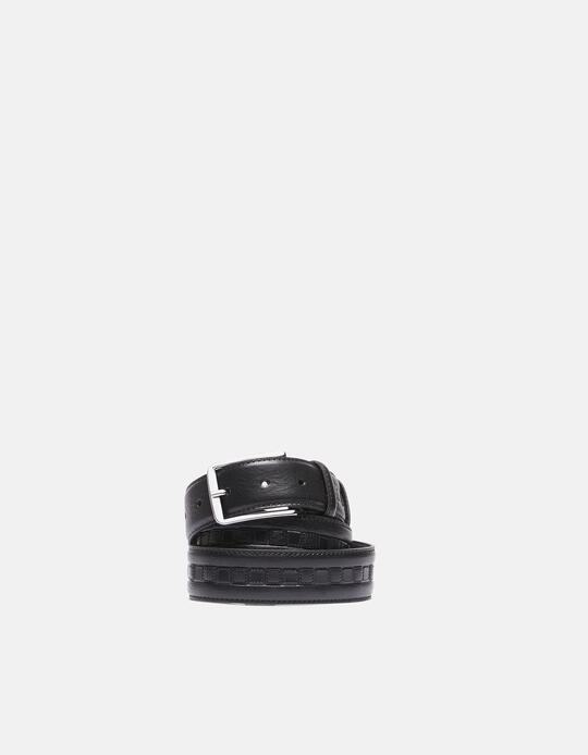 Belt leather working height 3.5 cm. NERO - Men Belts | BeltsCuoieria Fiorentina