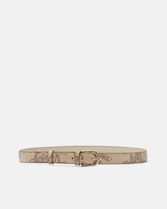 Belt in rose embossed printed leather Mimì TAUPE - Women's Belts | BeltsCuoieria Fiorentina