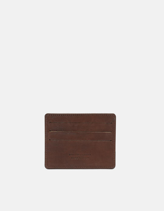 Bourbon credit card holder with banknote holder opening TESTA DI MORO - Card Holders - Men's Wallets | WalletsCuoieria Fiorentina