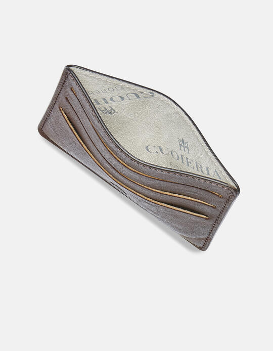 Porta carte di credito Bourbon con apertura porta banconote TESTA DI MORO Cuoieria Fiorentina