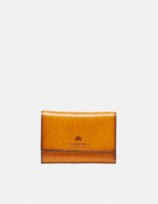 Bifold wallet with side burnt effect GIALLO - Women's Wallets - Women's Wallets | WalletsCuoieria Fiorentina