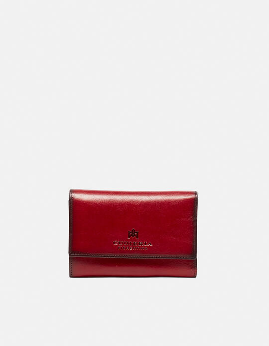 Bifold wallet with side burnt effect ROSSO - Women's Wallets - Women's Wallets | WalletsCuoieria Fiorentina