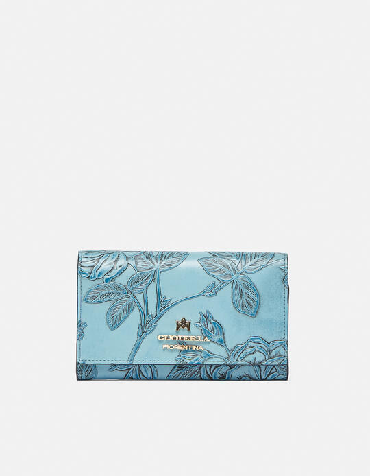 Accordian style calf leather wallet Mimì CELESTE - Women's Wallets - Women's Wallets | WalletsCuoieria Fiorentina