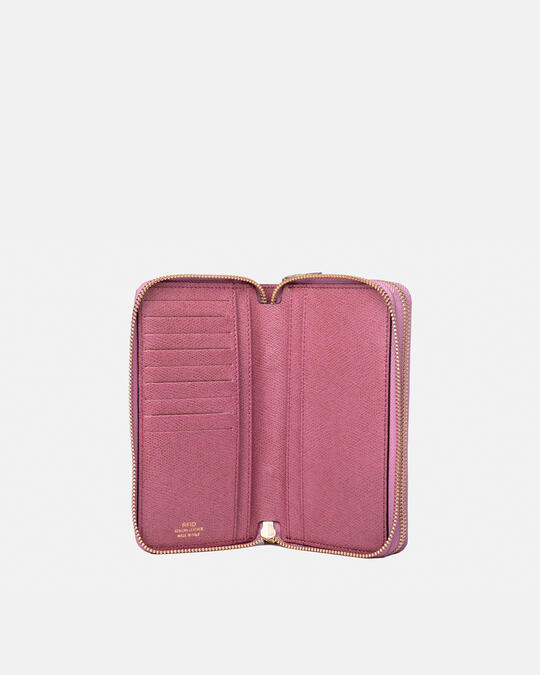 Large double zip around Velvet wallet HEATHER | SalesCuoieria Fiorentina