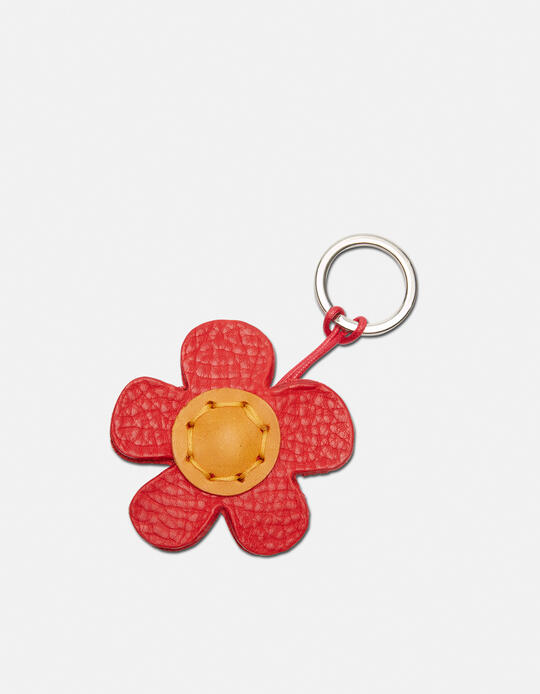 Flower leather Keychain ROSSO - Key holders - Women's Accessories | AccessoriesCuoieria Fiorentina
