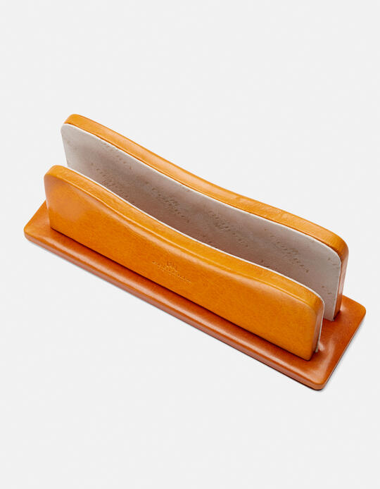 Vegetable tanned leather letter holder GIALLO - Office | AccessoriesCuoieria Fiorentina