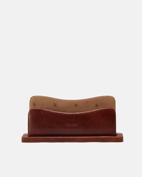 Vegetable tanned leather letter holder MARRONE - Office | AccessoriesCuoieria Fiorentina