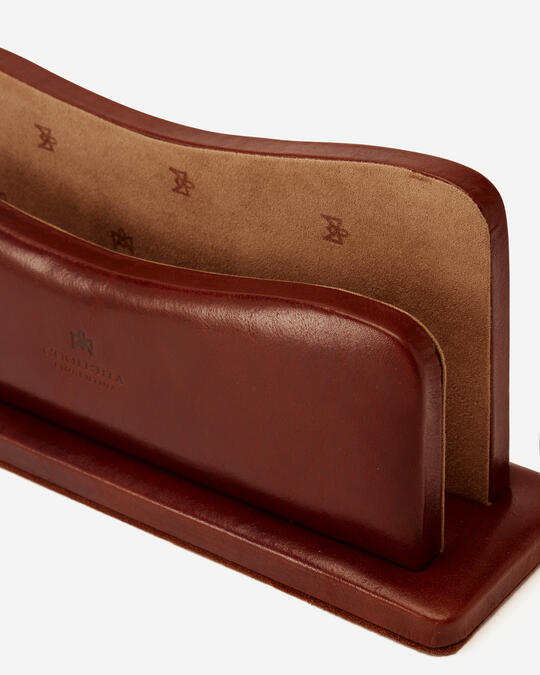 Vegetable tanned leather letter holder MARRONE - Office | AccessoriesCuoieria Fiorentina