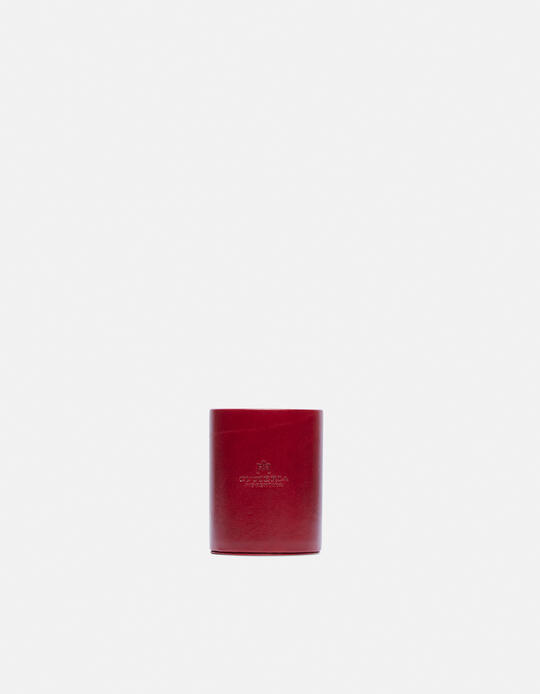 Round pen holder in vegetable tanned leather ROSSO - Office | AccessoriesCuoieria Fiorentina