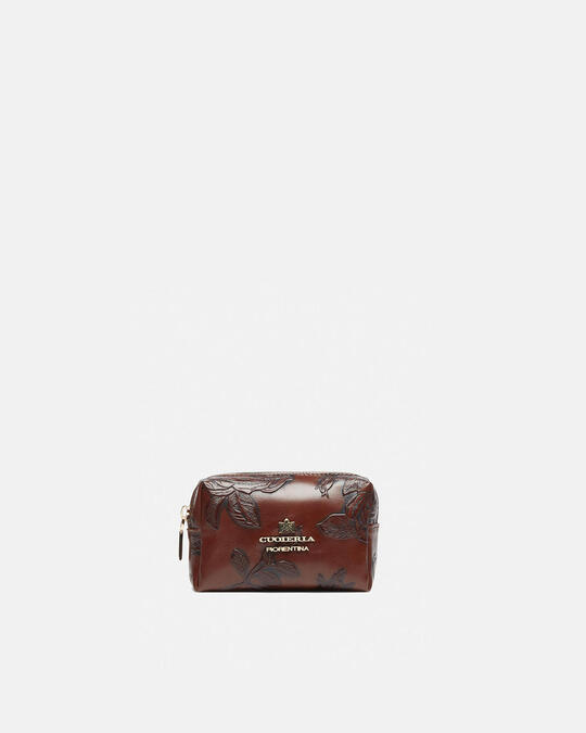 Calfskin printed Beauty-Case Mimì MOGANO - Make Up Bags - Women's Accessories | AccessoriesCuoieria Fiorentina