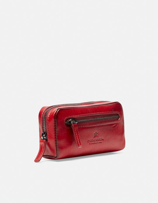 Anti-Rfid Warm and Color leather keychain bag ROSSO - Women's Wallets - Men's Wallets | WalletsCuoieria Fiorentina