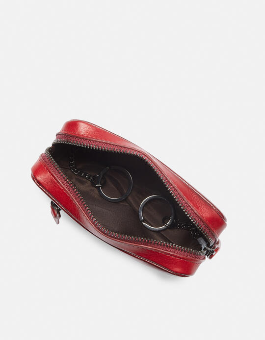 Anti-Rfid Warm and Color leather keychain bag ROSSO - Women's Wallets - Men's Wallets | WalletsCuoieria Fiorentina