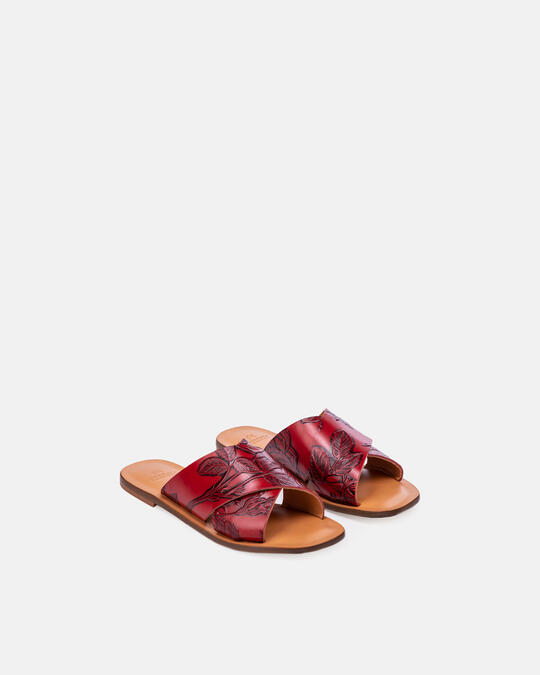 Mimì crossed leather sandals ROSSO - Women Shoes | ShoesCuoieria Fiorentina