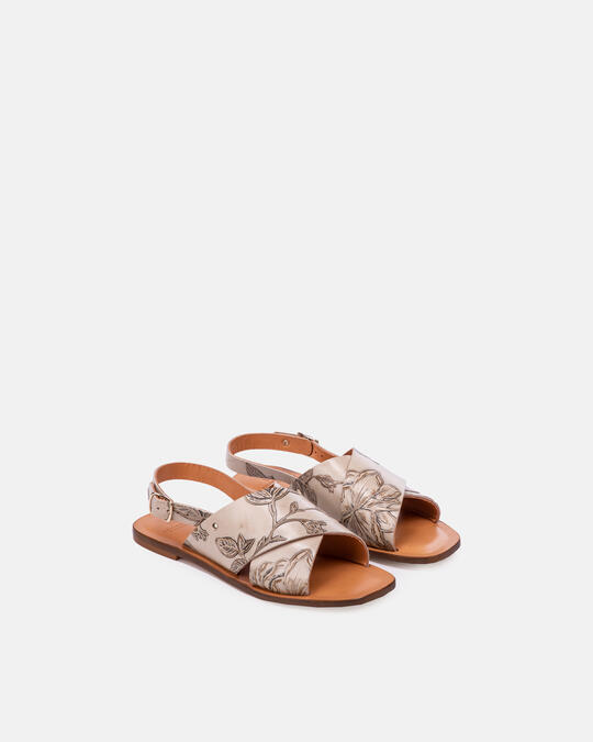 Mimì crossed leather sandals with buckle Mimì TAUPE - Women Shoes | ShoesCuoieria Fiorentina