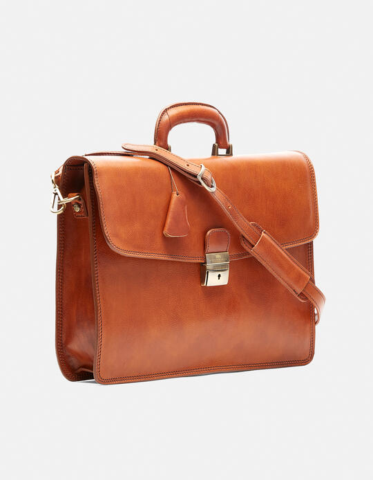 Tanned vegetable leather folder COGNAC - Briefcases and Laptop Bags | BriefcasesCuoieria Fiorentina