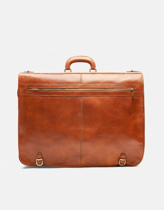 Oxford travel garment bag in vegetable tanned leather COGNAC - Luggage | TRAVEL BAGSCuoieria Fiorentina