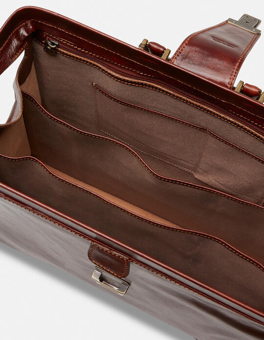 Large classic doctor's bag with unlined interior MARRONE - Doctor Bags | BriefcasesCuoieria Fiorentina