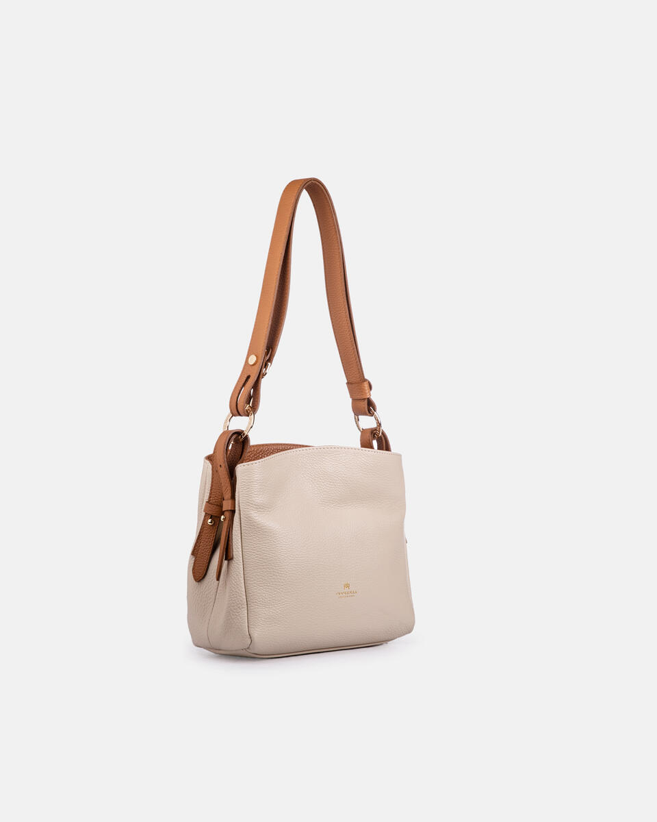 Velvet borsa a spalla piccola con tracolla estensibile Beigeflake  - Tracolla - Borse Donna - Borse - Cuoieria Fiorentina