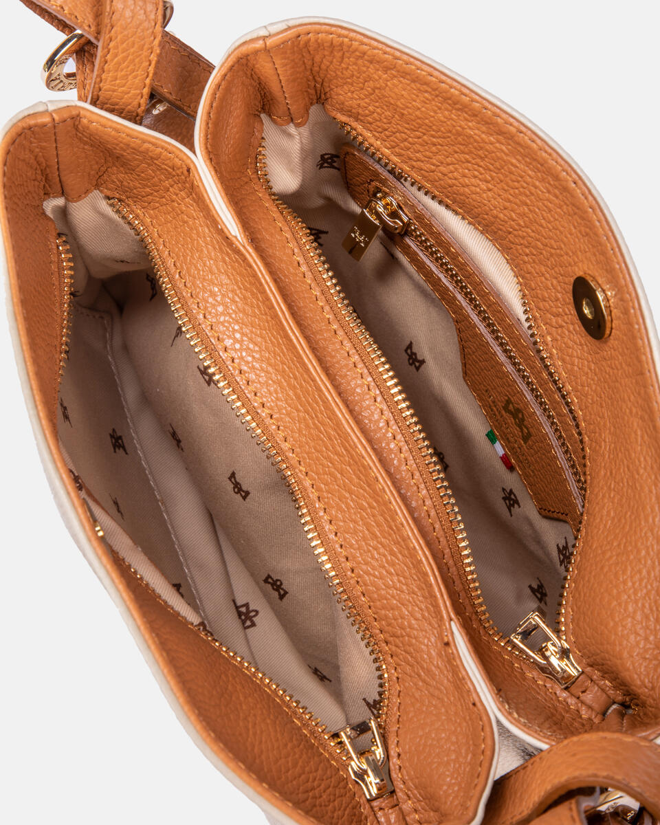Velvet borsa a spalla piccola con tracolla estensibile Beigeflake  - Tracolla - Borse Donna - Borse - Cuoieria Fiorentina