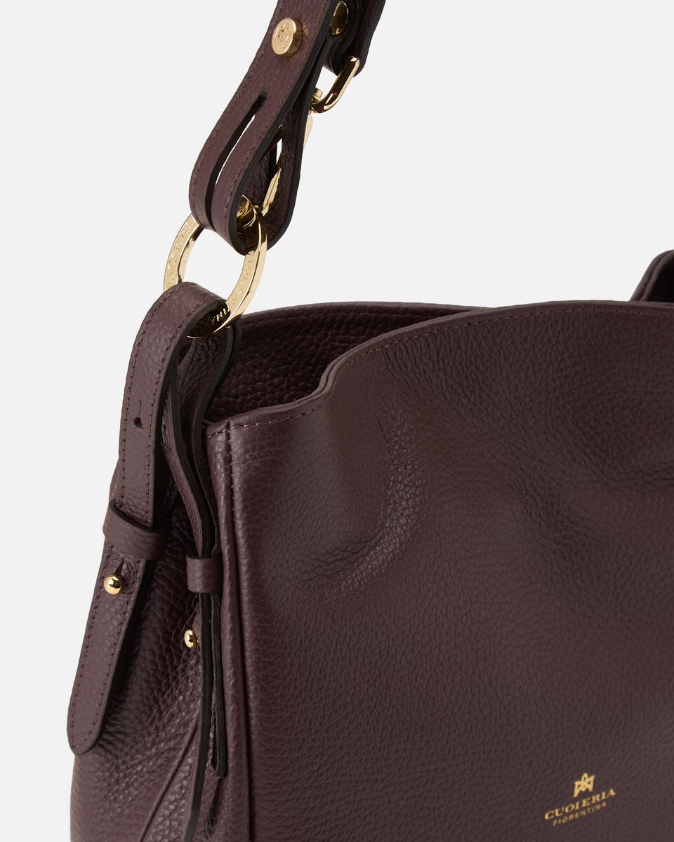 Small hobo bag Coffee  - Shoulder Bags - Women's Bags - Bags - Cuoieria Fiorentina