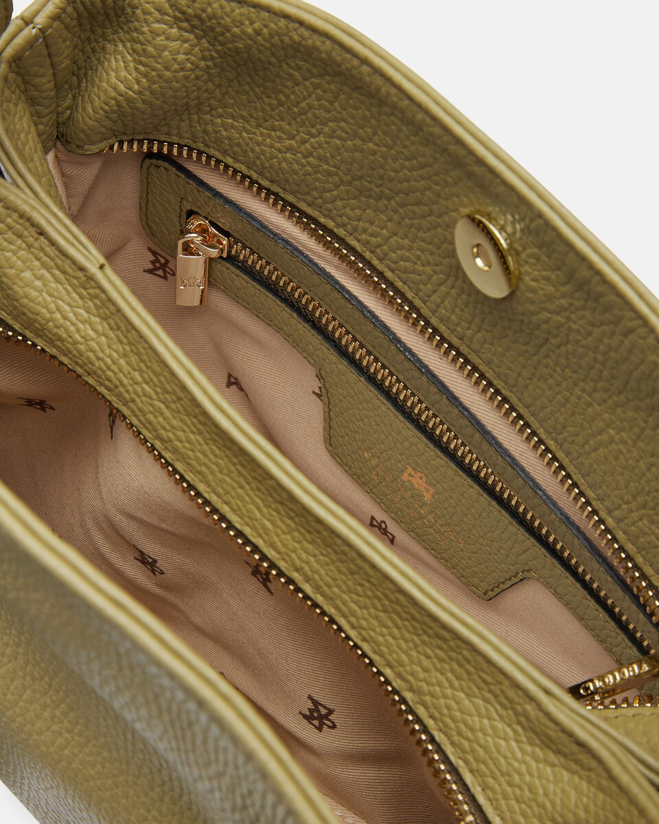Velvet borsa a spalla piccola con tracolla estensibile Oliva  - Borse A Spalla - Borse Donna - Borse - Cuoieria Fiorentina