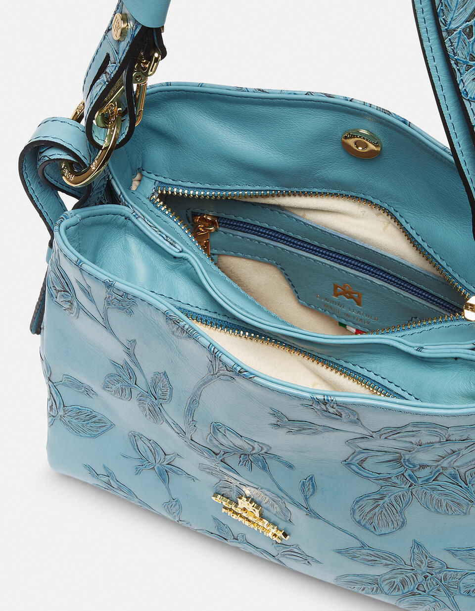 Small hobo Light blue  - Cuoieria Fiorentina