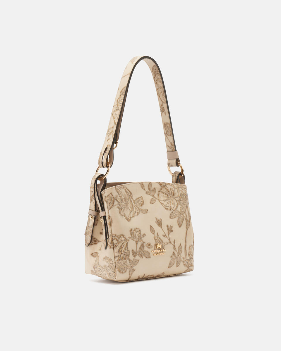 Mimi borsa a spalla piccola con tracolla estensibile Taupe  - Borse A Spalla - Borse Donna - Borse - Cuoieria Fiorentina