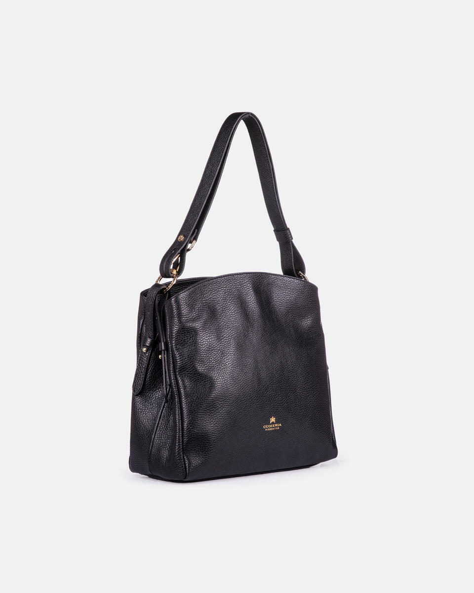 Velvet borsa a spalla grande con tracolla estensibile Nero  - Borse A Spalla - Borse Donna - Borse - Cuoieria Fiorentina