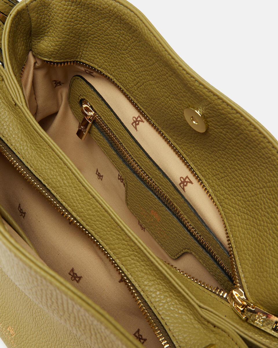 Velvet borsa a spalla grande con tracolla estensibile Oliva  - Tracolla - Borse Donna - Borse - Cuoieria Fiorentina