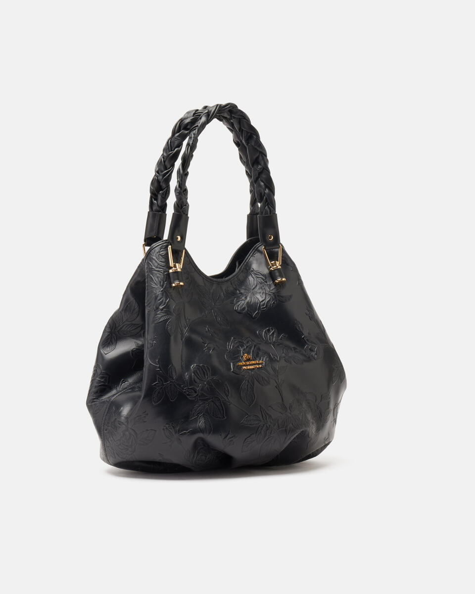 Mimì Borsa a spalla con doppiomanico intrecciato Nero  - Shopping - Borse Donna - Borse - Cuoieria Fiorentina