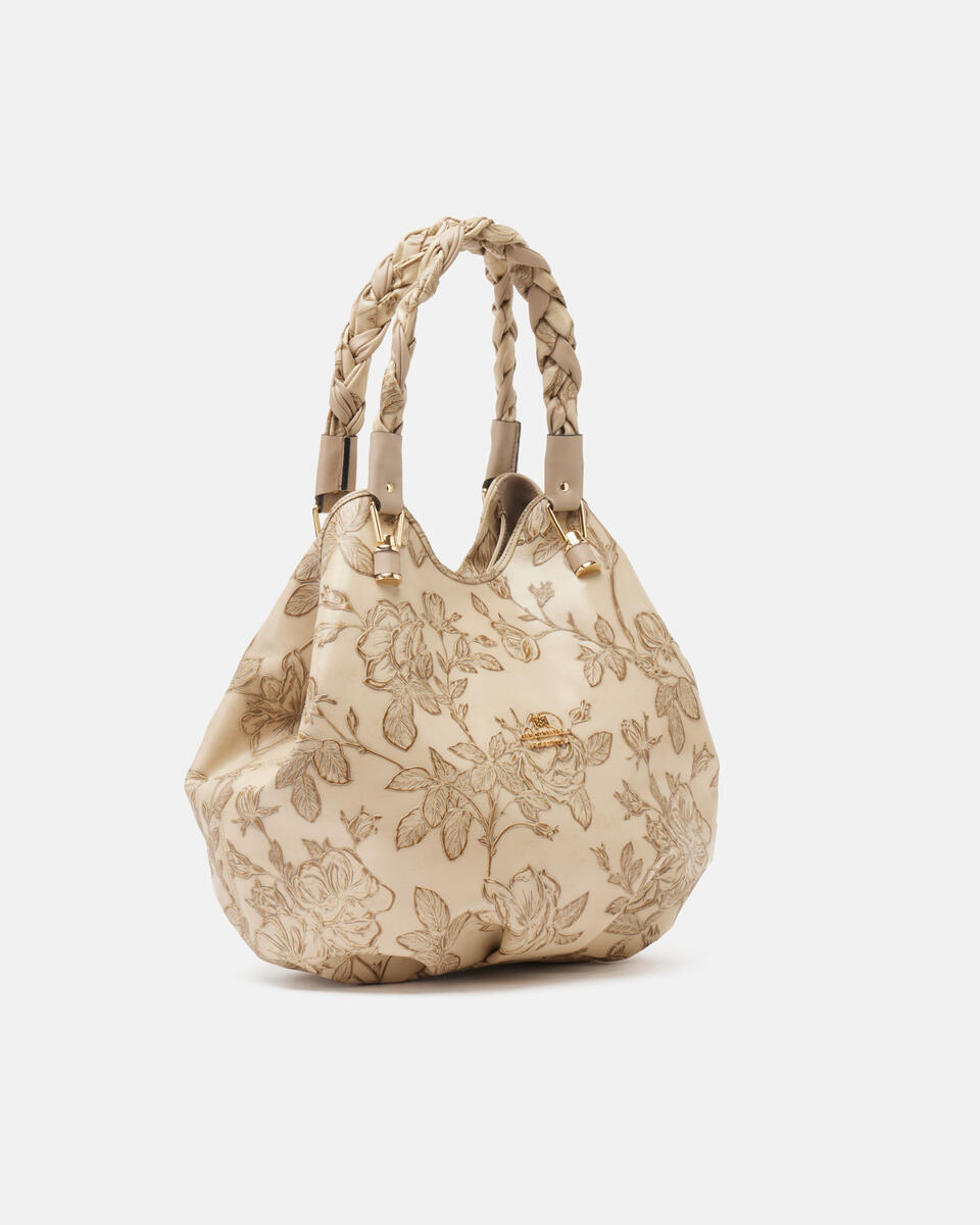 HOBO BAG Taupe  - Shoulder Bags - Women's Bags - Bags - Cuoieria Fiorentina