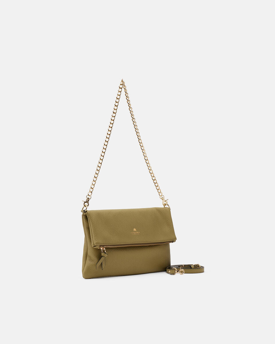 Velvet Borsa a tracolla reversibile condoppia bandoliera in metallo Oliva  - Tracolla - Borse Donna - Borse - Cuoieria Fiorentina