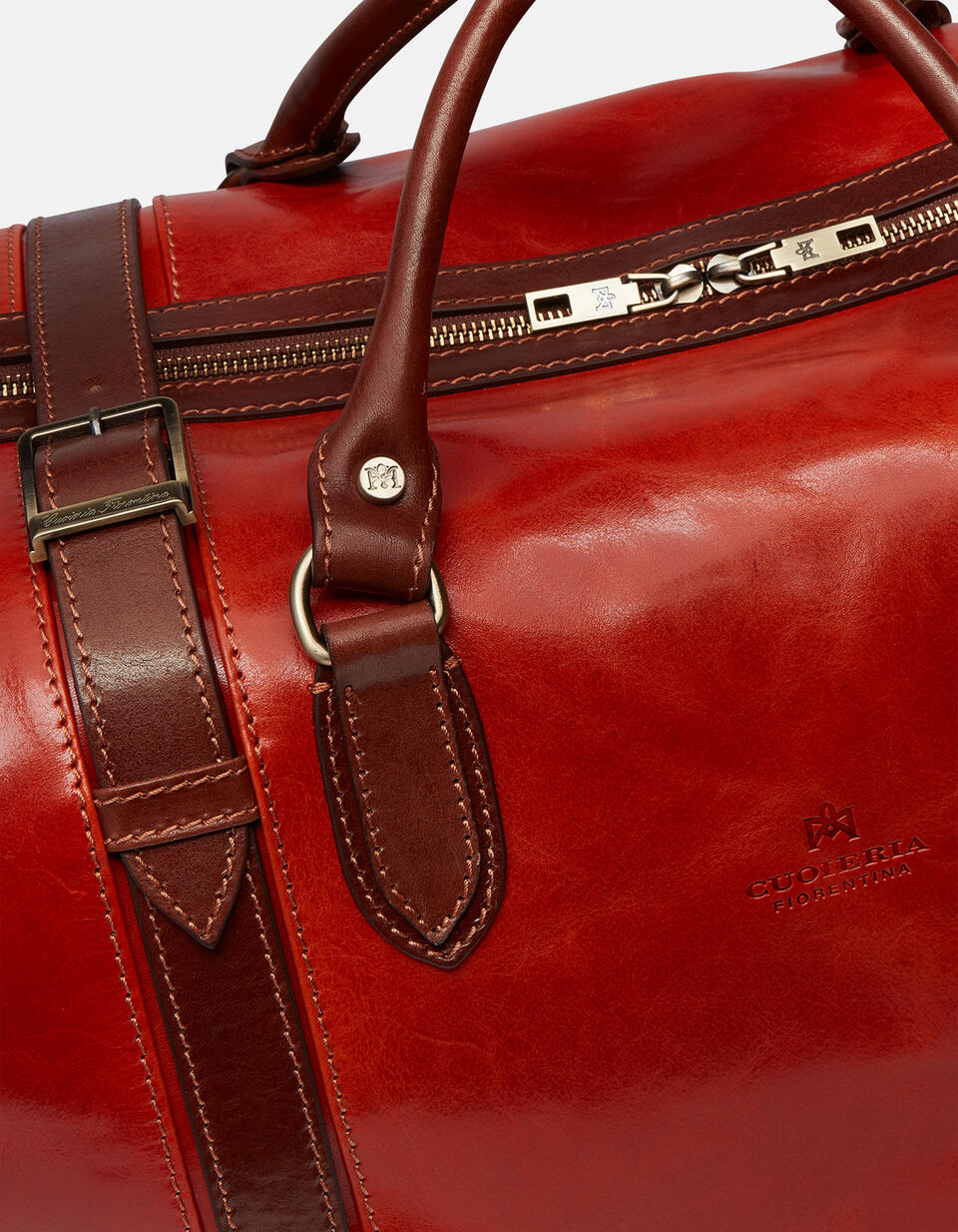 Leather travel bag with two handles - Luggage | TRAVEL BAGS ARANCIOBICOLORE - Luggage | TRAVEL BAGSCuoieria Fiorentina