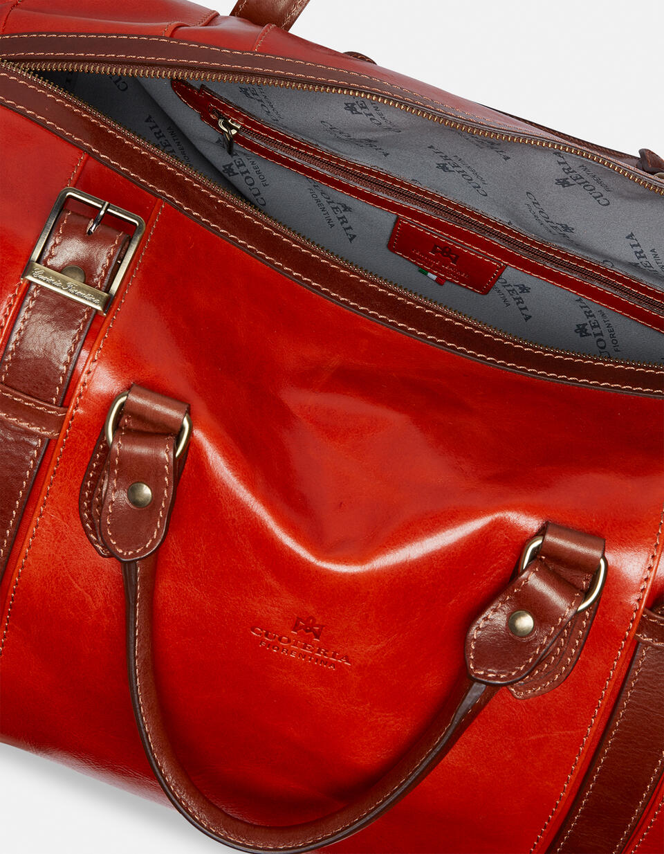 Leather travel bag with two handles - Luggage | TRAVEL BAGS ARANCIOBICOLORE - Luggage | TRAVEL BAGSCuoieria Fiorentina