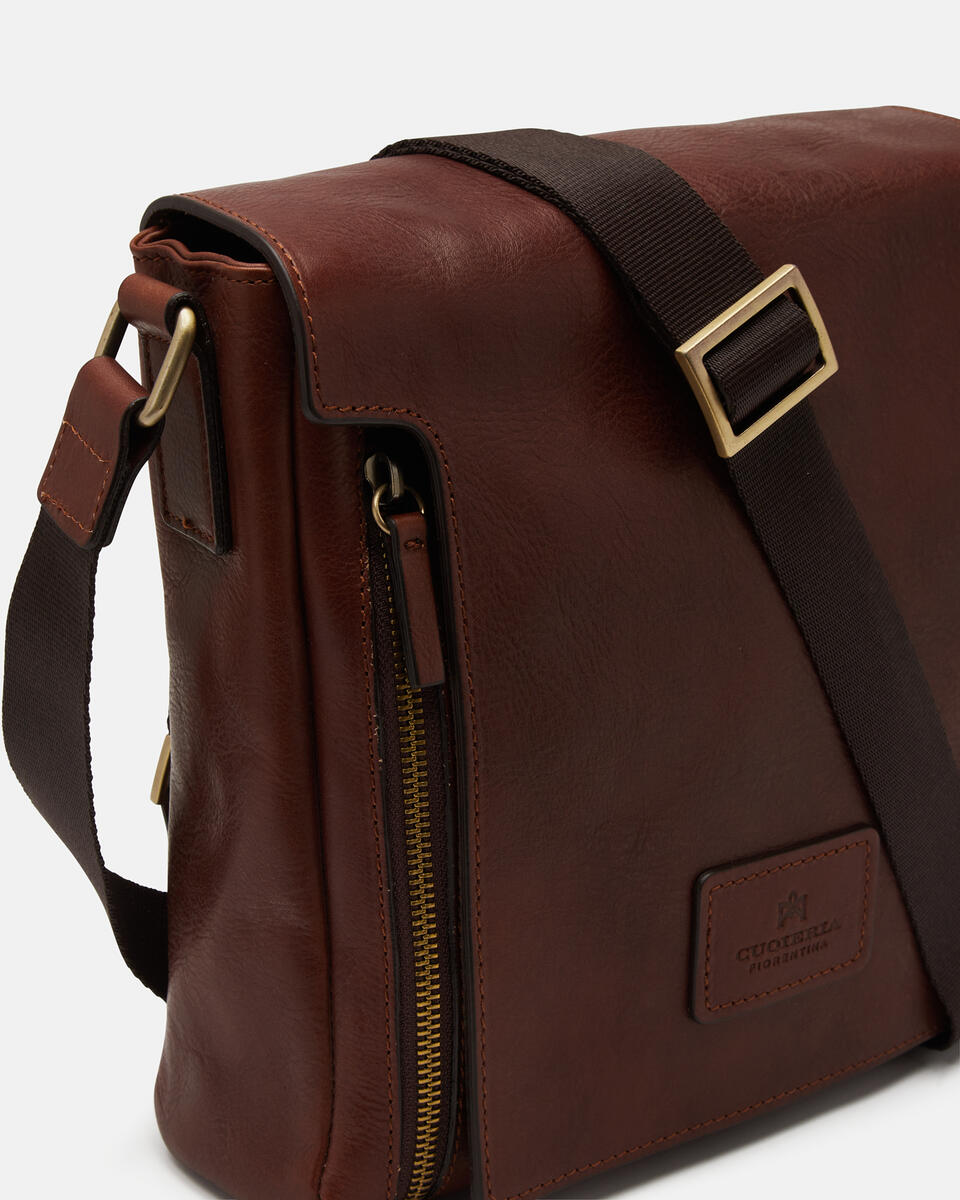 Flap crossbody Brown  - Crossbody Bags - Men's Bags - Bags - Cuoieria Fiorentina