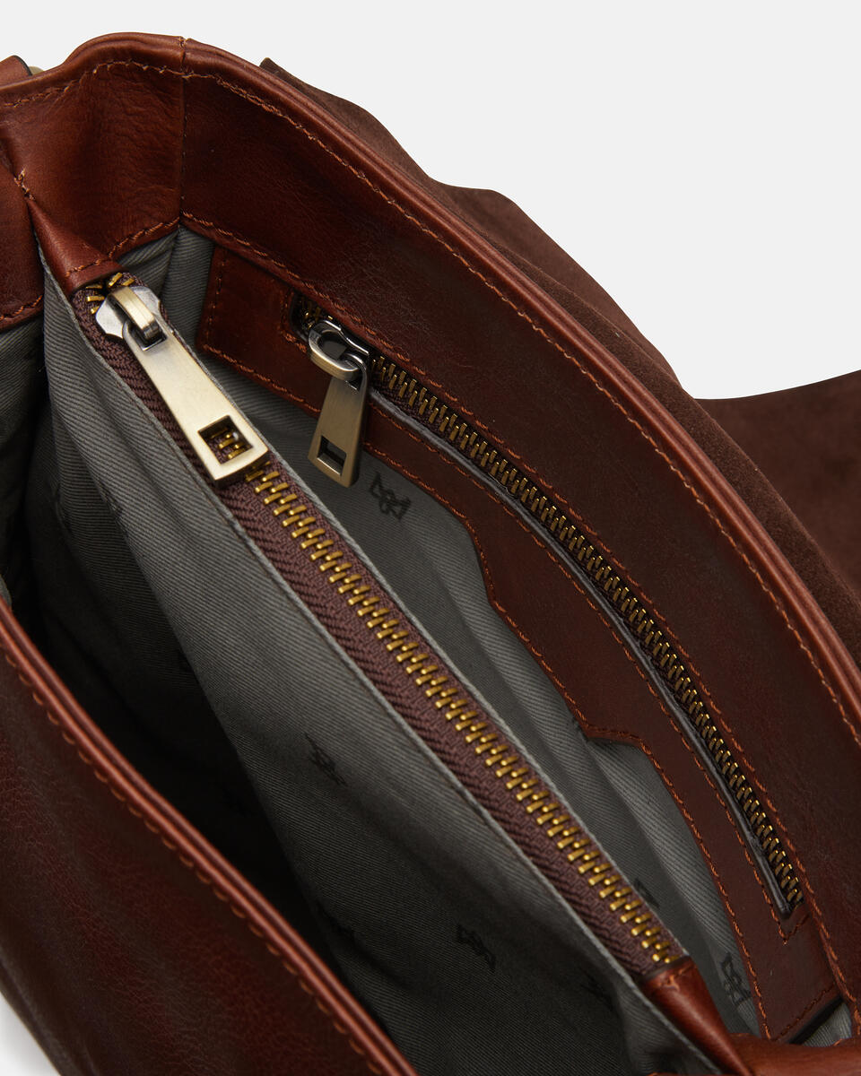 Flap crossbody Brown  - Crossbody Bags - Men's Bags - Bags - Cuoieria Fiorentina