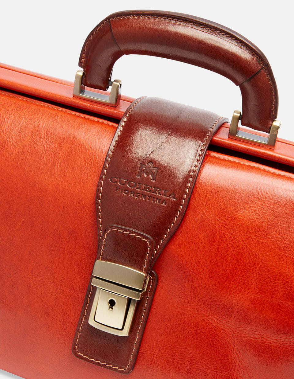 Small leather doctor's bag - Doctor Bags | Briefcases ARANCIOBICOLORE - Doctor Bags | BriefcasesCuoieria Fiorentina
