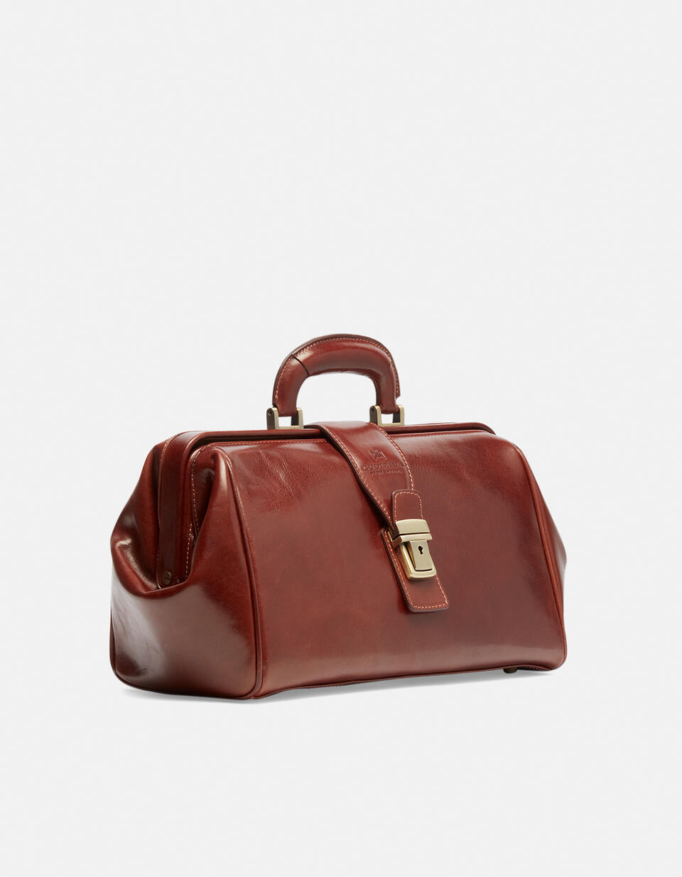 Borsa da medico in cuoio piccola con chiusura a fibbia MARRONE  - Borse Da Medico - Borse Da Lavoro - Cuoieria Fiorentina