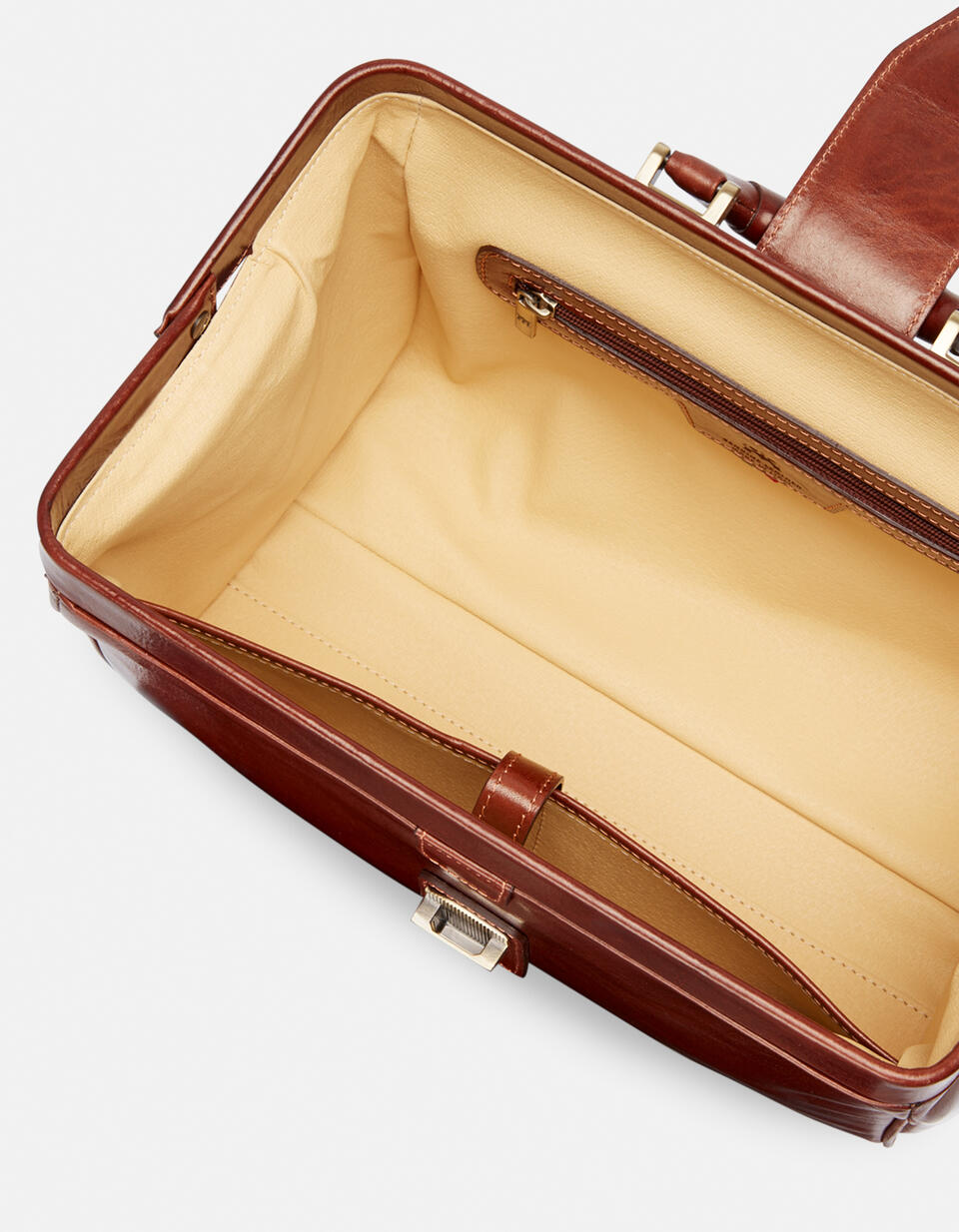 Borsa da medico in cuoio piccola con chiusura a fibbia MARRONE  - Borse Da Medico - Borse Da Lavoro - Cuoieria Fiorentina