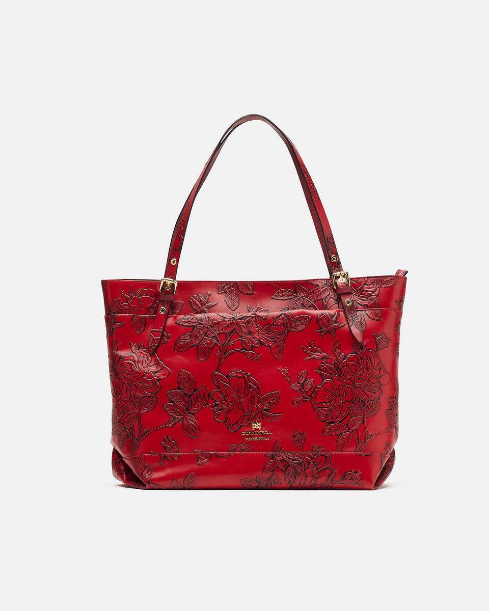 Big shopping bag keystone design - SHOPPING - WOMEN'S BAGS | bags Mimì ROSSO - SHOPPING - WOMEN'S BAGS | bagsCuoieria Fiorentina