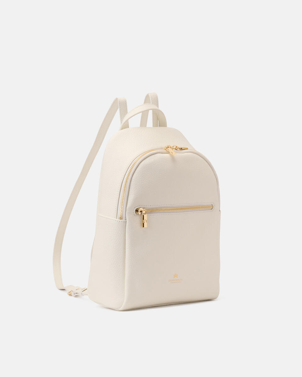 Velvet zainetto urban con zip e spallacci regolabili Bianco  - Zaini - Borse Donna - Borse - Cuoieria Fiorentina