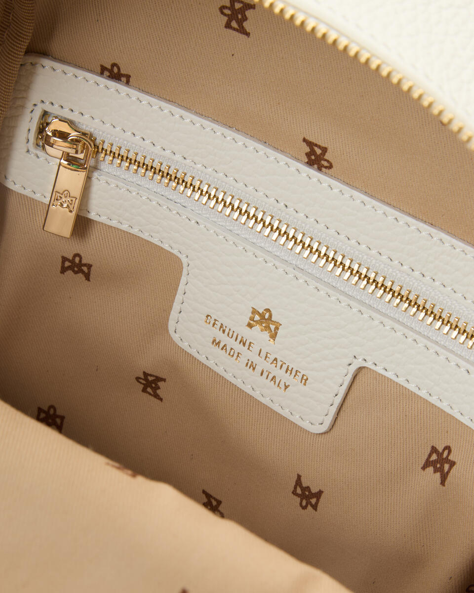 Velvet zainetto urban con zip e spallacci regolabili Bianco  - Zaini - Borse Donna - Borse - Cuoieria Fiorentina