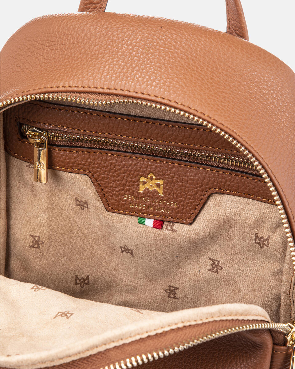 Small backpack Caramel  - Backpacks & Toiletry Bag - Travel Bags - Cuoieria Fiorentina