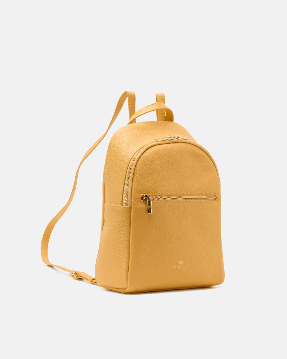 Velvet zainetto urban con zip e spallacci regolabili Giallo  - Zaini - Borse Donna - Borse - Cuoieria Fiorentina